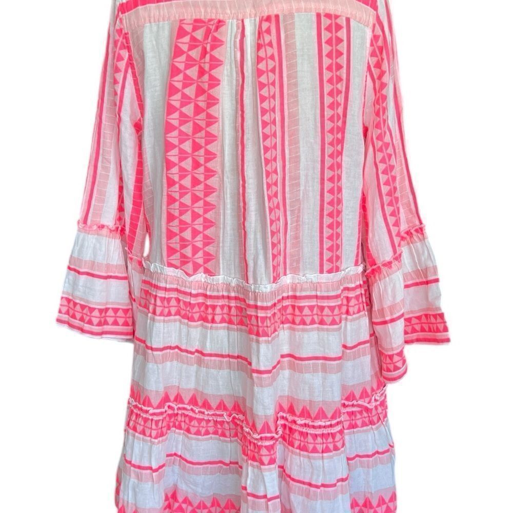 ELAN Pink & White Geometric Tunic Dress - Size Large - Picture 9 of 12